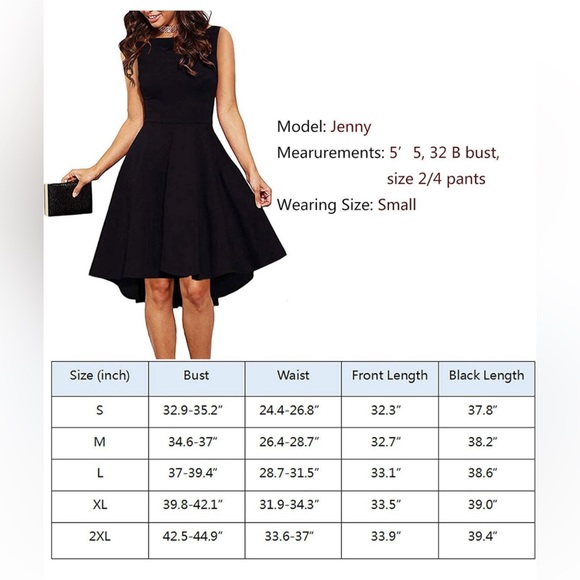 REORIA Women Sleeveless Boat Neck High Low Vintage - Picture 5 of 5